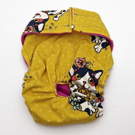 Løbetidsbukser - Yellow cat - Str XSmall