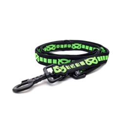 SBT Adjustable Leash - BLACK/GREEN - BLACK