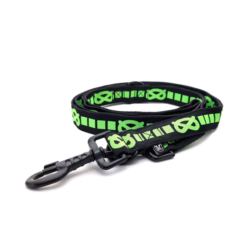 SBT Adjustable Leash - BLACK/GREEN - BLACK