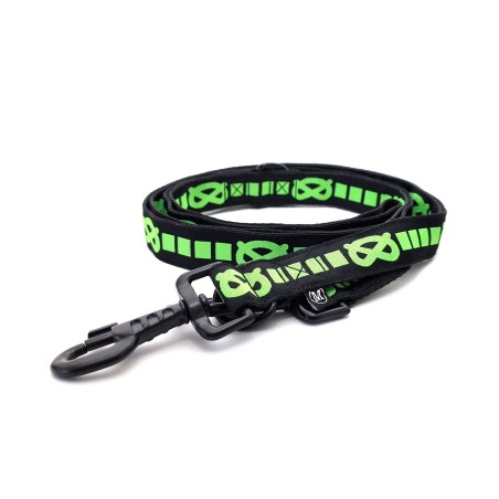 SBT Adjustable Leash - BLACK/GREEN - BLACK