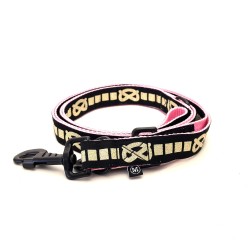 SBT Adjustable Leash - BLACK/GOLD - LIGHTPINK