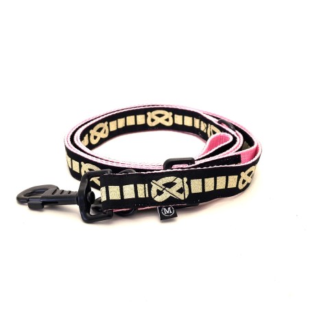 SBT Adjustable Leash - BLACK/GOLD - LIGHTPINK