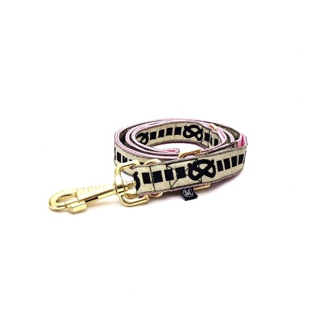 SBT Adjustable Leash - GOLD/BLACK - LIGHTPINK