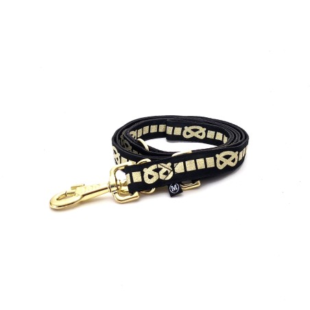 SBT Adjustable Leash - BLACK/GOLD - BLACK
