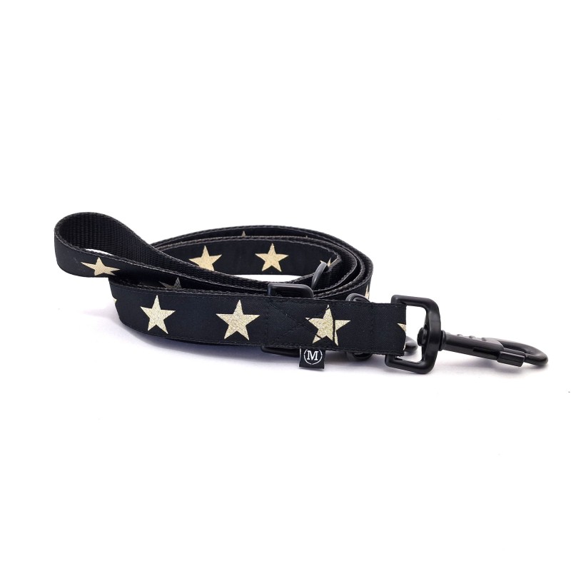 STARS Adjustable Leash - BLACK/GOLD -BLACK