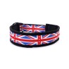 Union Jack - Lys blå - halvkvæler halsbånd - Sort - str. 40/48cm