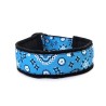 Blå bandana - Bred -halvkvæler halsbånd - Sort - str. 40/48cm