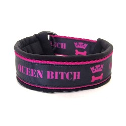 Queen Bitch - Lilla - halvkvæler halsbånd - str. 20/28cm
