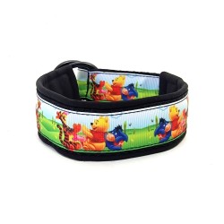 Pooh & Friends - sort - halvkvæler halsbånd - str. 20/28cm