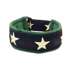 Stars - sort - halvkvæler halsbånd - str. 20/28cm