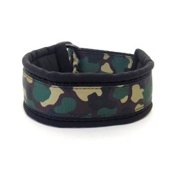 Camo - sort - halvkvæler halsbånd - str. 20/28cm