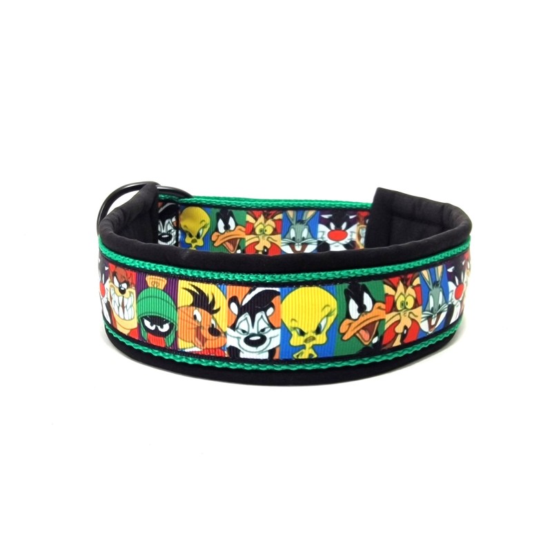 Cartoons - Half choke collar - BLACK - str. 35/42cm