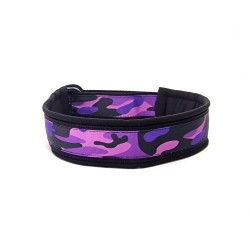 Purple Camo - Half choke collar - BLACK - str. 30/38cm